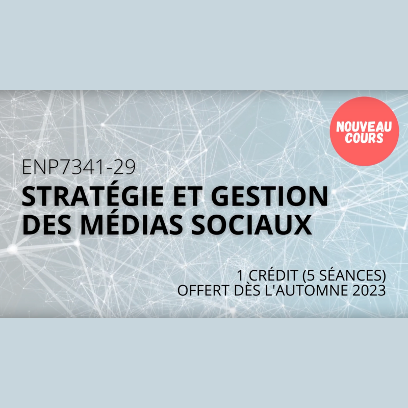 Nouveau cours: Stratégie et gestion des médias sociaux – Philippe ...